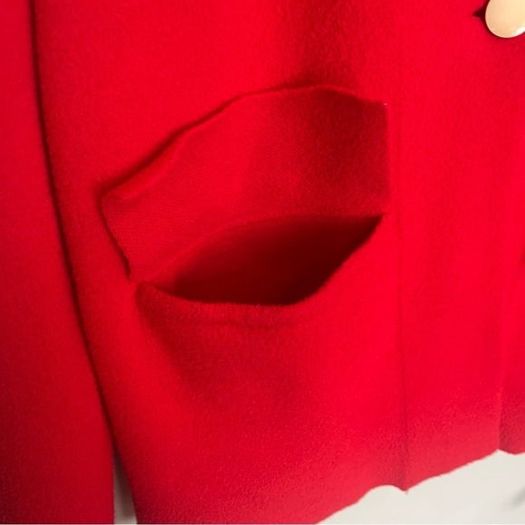 NVLT Red Blazer Classic Knit Suit Jacket - Picture 5 of 9